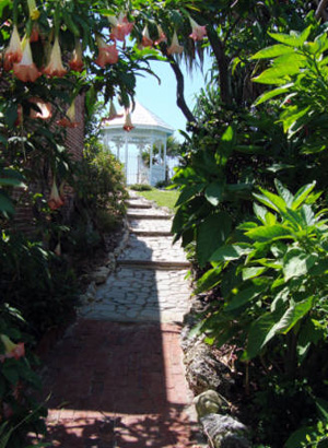 Key West Garden Club headquarters at West Martello Tower overlook the Atlantic Ocean, and include a gazebo, popular for weddings. 